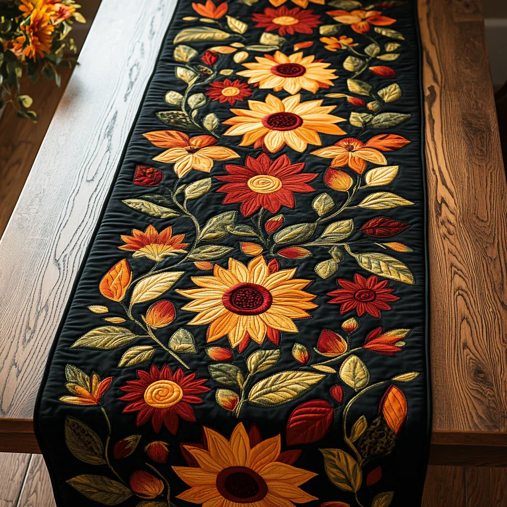 Quilted Table Runner - Autumn Sunflower