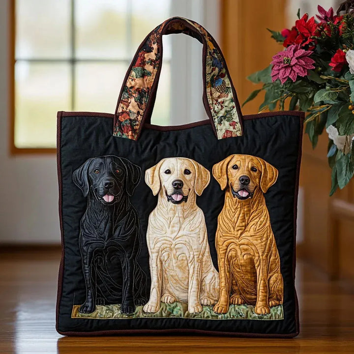 Handmade Tote Bag Three Labradors