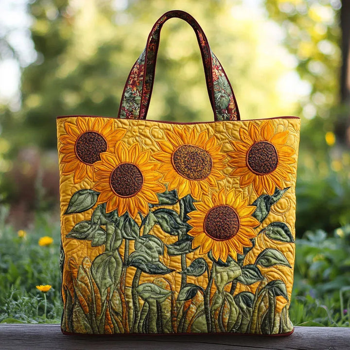 Classic Sunflower Quilted Tote