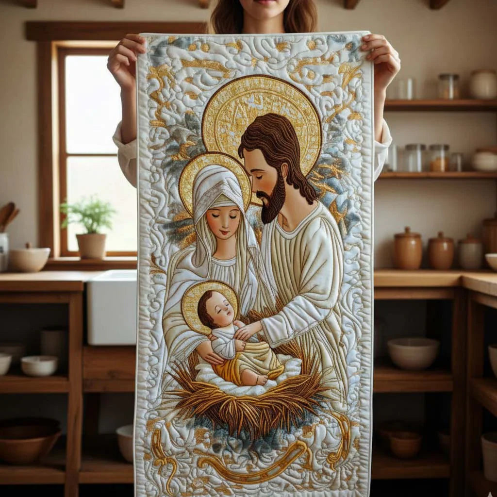 Quilted Table Runner - Bethlehem Light