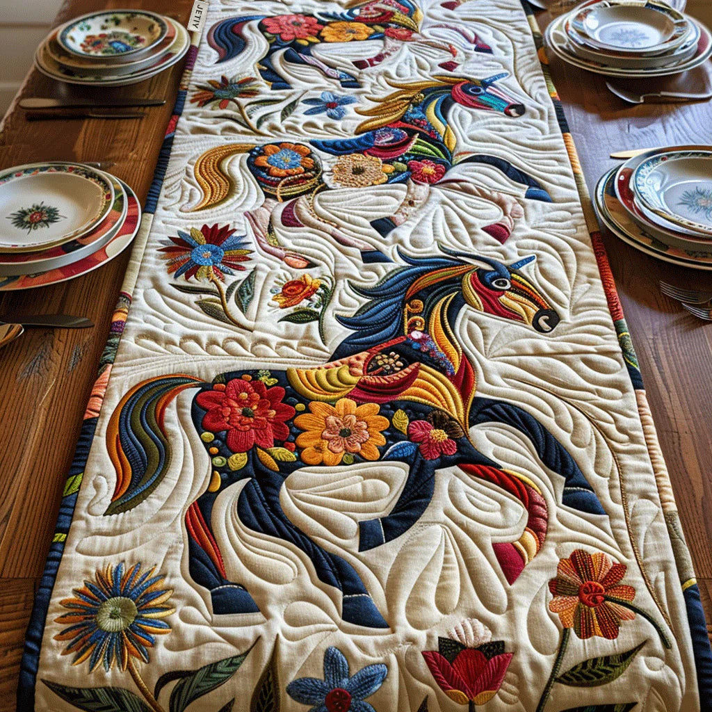 Quilted Table Runner - Dynamic Horse
