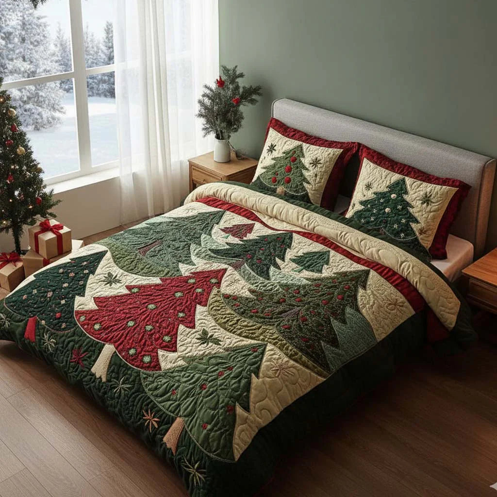 3-Piece Quilted Bedding Set - Joyful Forest