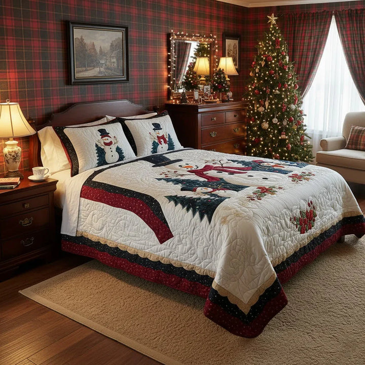 3-Piece Quilted Bedding Set - Frozen Friends