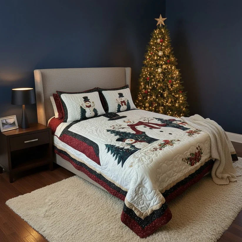 3-Piece Quilted Bedding Set - Frozen Friends