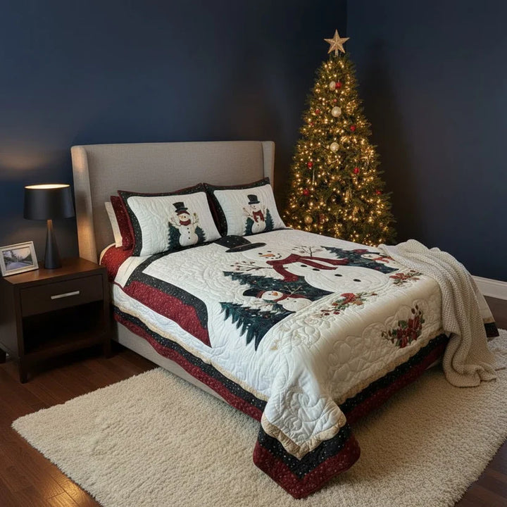 3-Piece Quilted Bedding Set - Frozen Friends