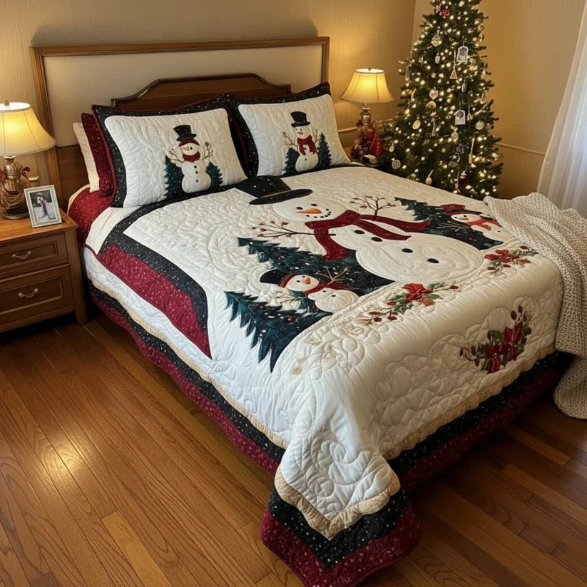 3-Piece Quilted Bedding Set - Frozen Friends