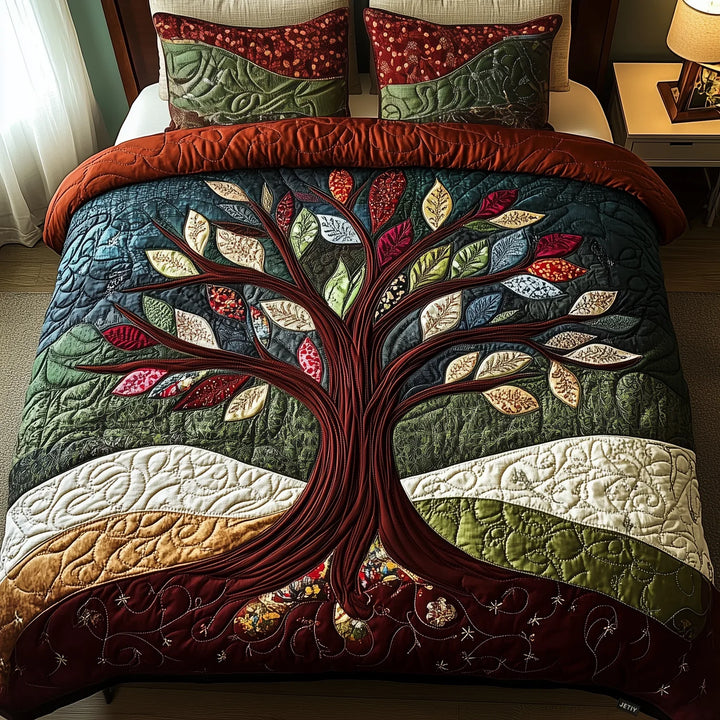 3-Piece Quilted Bedding Set - Nature's Embrace