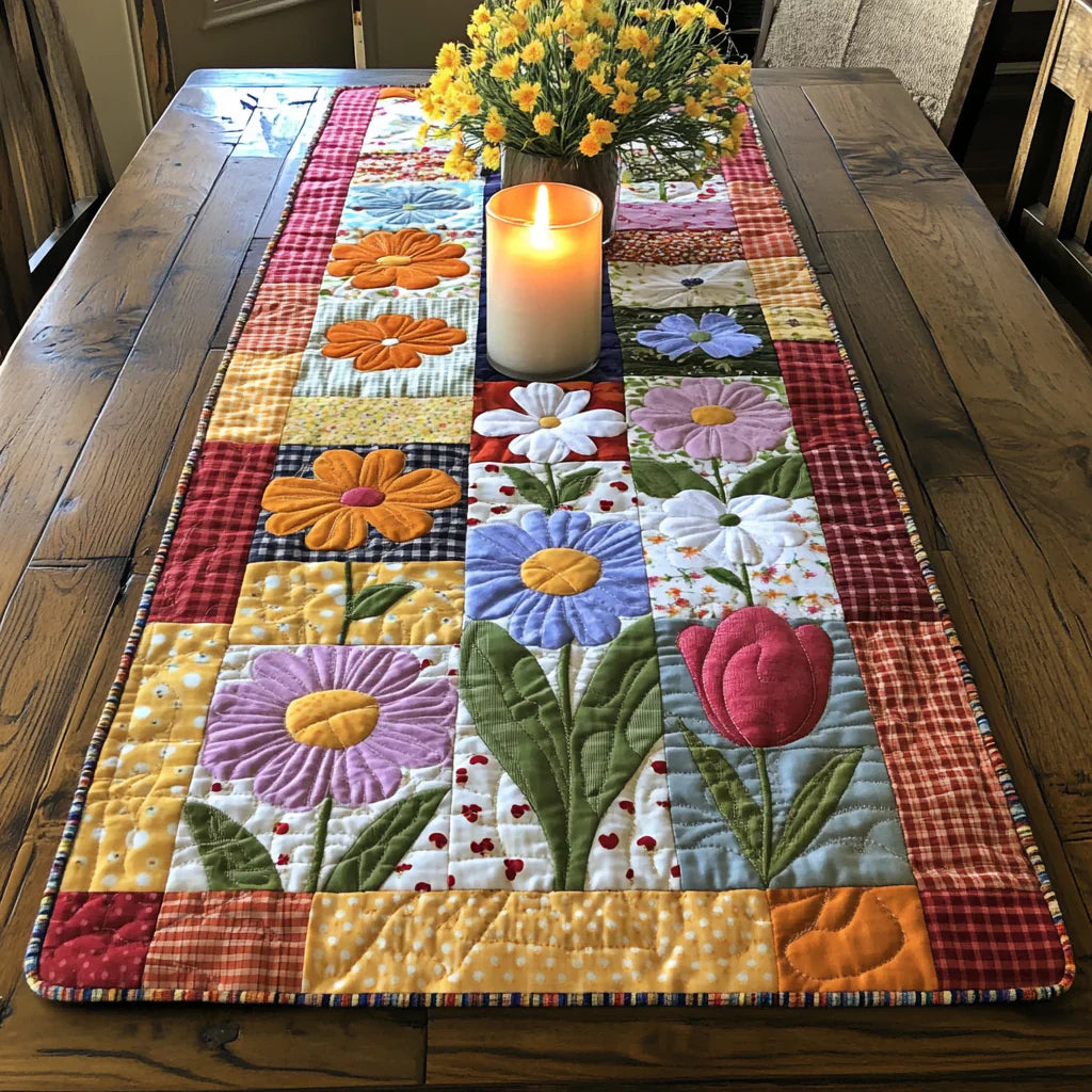 Quilted Table Runner - Petal Trail