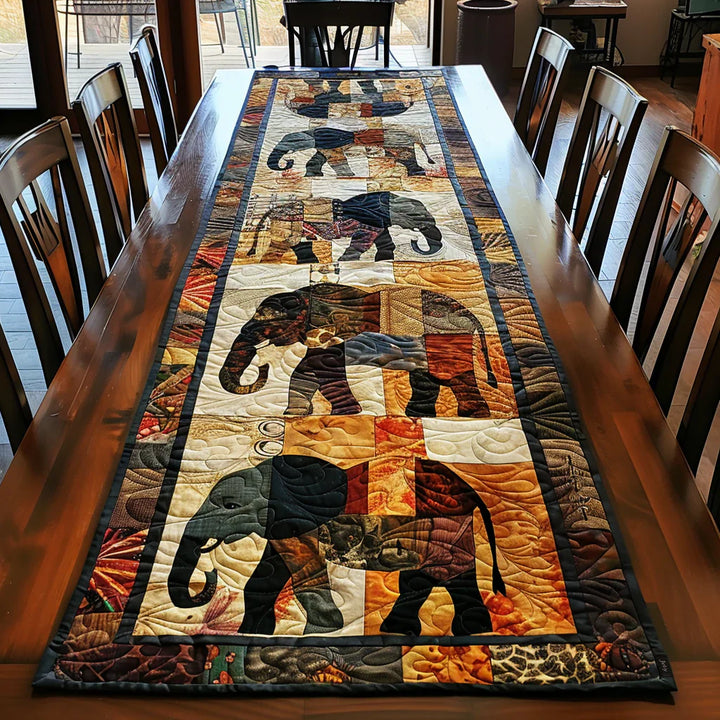 Quilted Table Runner - Royal Elephant