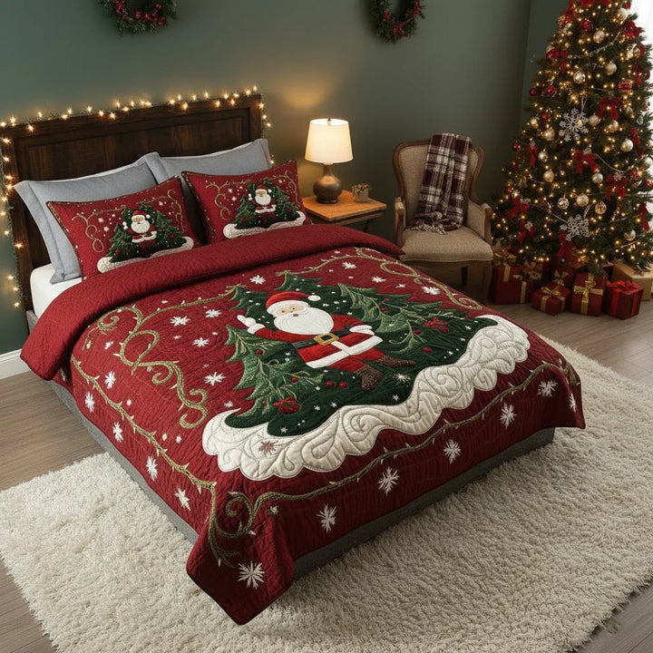 3-Piece Quilted Bedding Set - Santa's Workshop World