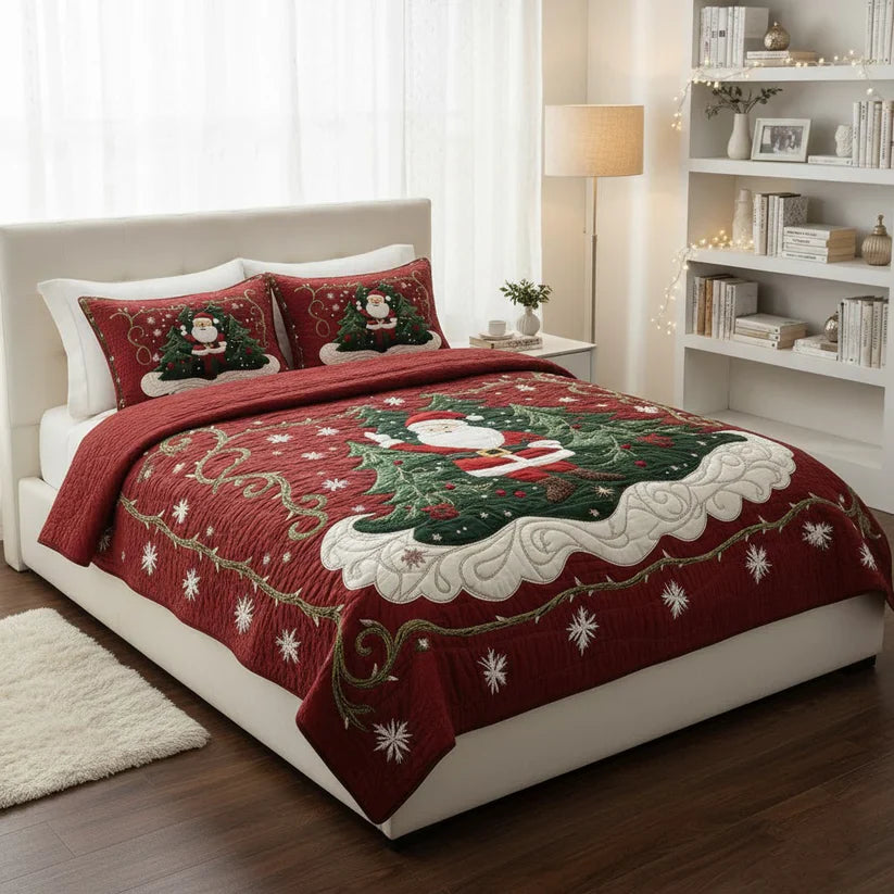 3-Piece Quilted Bedding Set - Santa's Workshop World