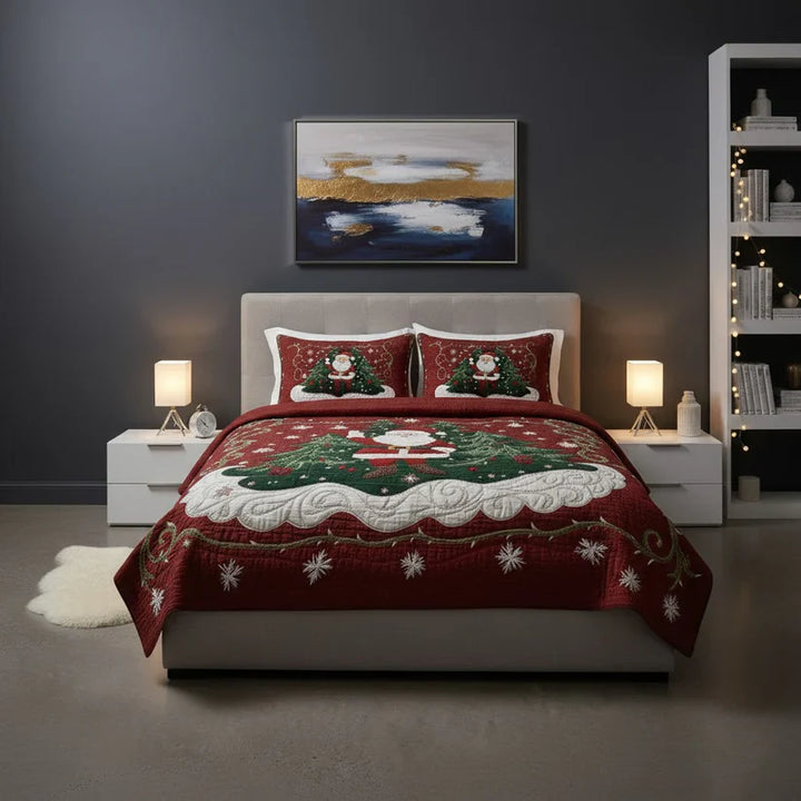 3-Piece Quilted Bedding Set - Santa's Workshop World