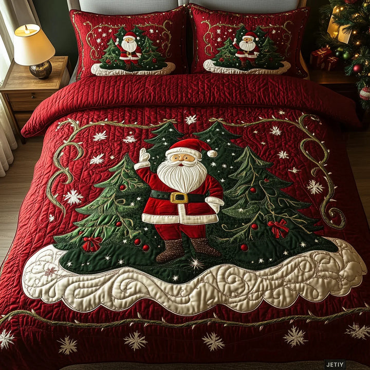 3-Piece Quilted Bedding Set - Santa's Workshop World