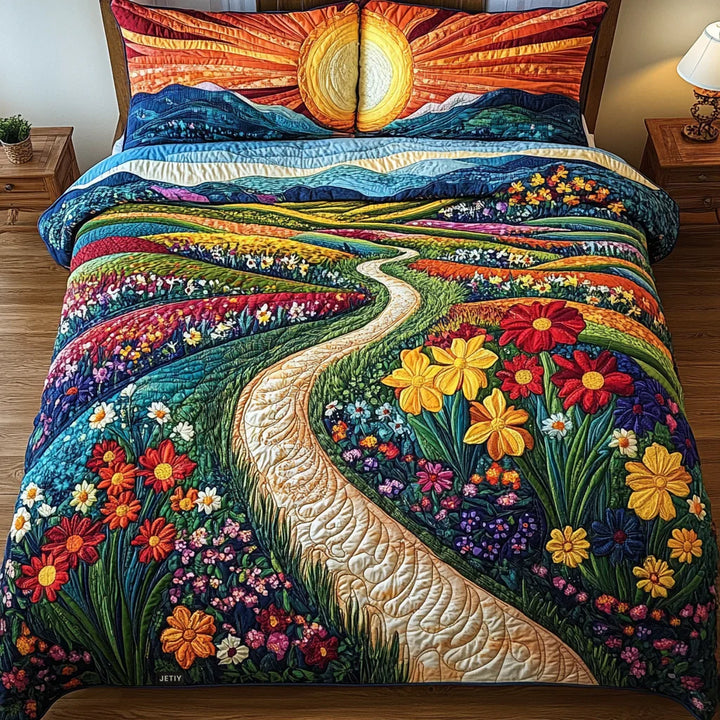 3-Piece Quilted Bedding Set - Sunbeam
