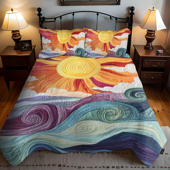 3-Piece Quilted Bedding Set - The Sunbeam Charm