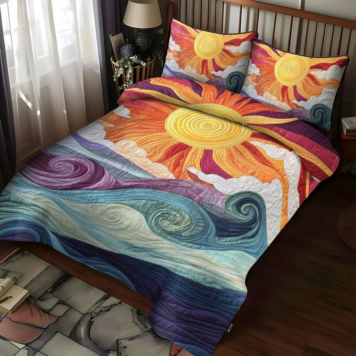 3-Piece Quilted Bedding Set - The Sunbeam Charm