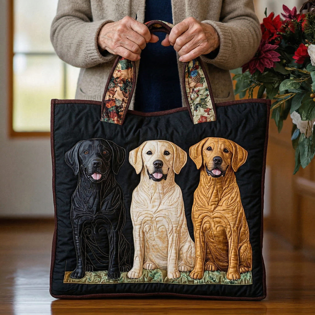 Handmade Tote Bag Three Labradors