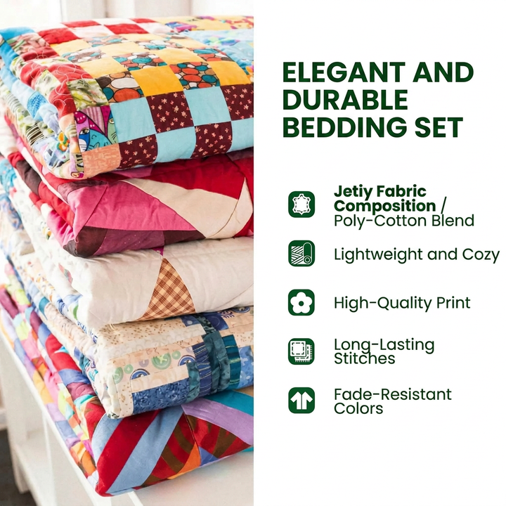 3-Piece Quilted Bedding Set - Harmony of the Forest